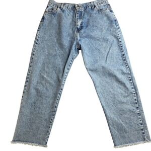 Chipre Argentina High Waisted Straight Leg Jeans Womens 30 Raw Hem 100% Cotton